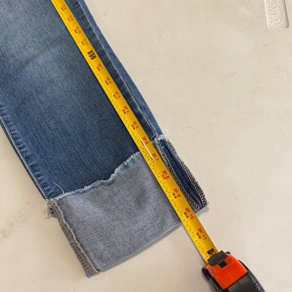 1822 Taylor Distressed Cuffed Raw Hem Denim Blue Jeans Pants Womens size 12 - Picture 7 of 9
